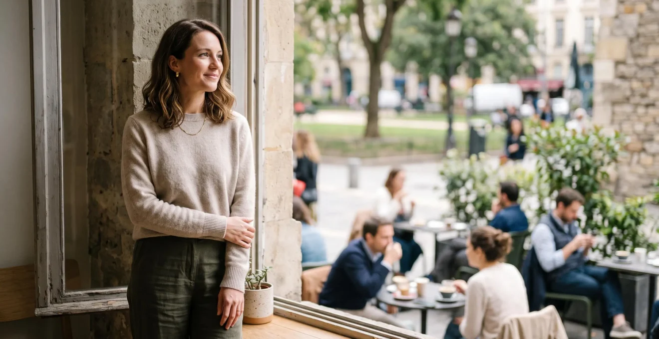 Une personne au regard serein et ouvert, illustrant la disponibilité émotionnelle sans quête désespérée de l'amour
