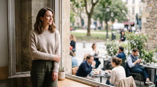 Une personne au regard serein et ouvert, illustrant la disponibilité émotionnelle sans quête désespérée de l'amour